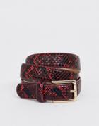Pieces Multi Snake Print Belt-red