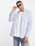 French Connection Long Sleeve Oxford Shirt In Sky Blue