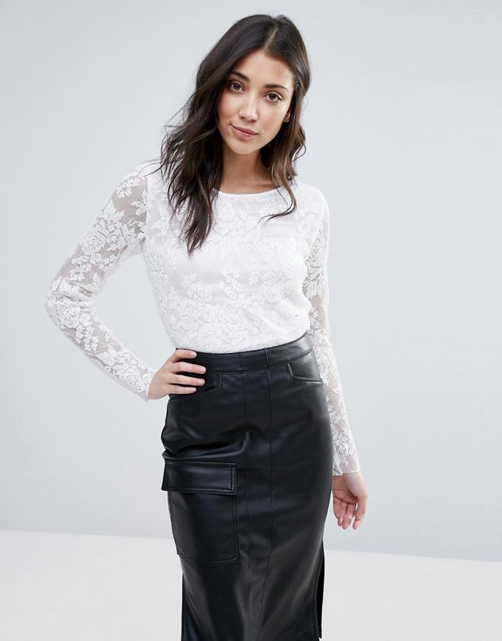 Vila Lace Sweater - White