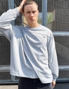 Asos Dark Future Extreme Oversized Long Sleeved T-shirt With Printed Logo And Cut And Sew Detail In Gray Heather-grey