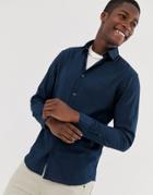 Selected Homme Slim Fit Smart Linen Shirt-navy