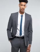 Asos Tall Skinny Suit Jacket In Charcoal - Gray