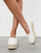 Asos Design Jack Quilted Flatform Espadrilles In White