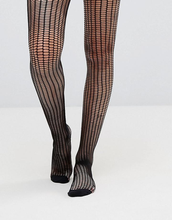 Jonathan Aston Zip Net Black Tights - Black