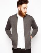 Asos Bomber Jacket In Jersey - Charcoal Marl