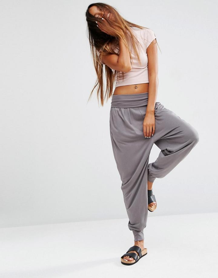 Asos Harem Pants In Jersey - Charcoal