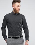New Look Smart Shirt With Pin Dot Print In Black - Black