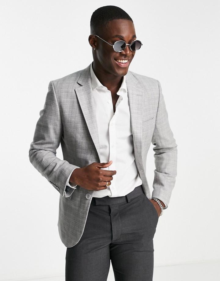Bolongaro Trevor Skinny Suit Jacket In Gray