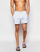 Threadbare Ticking Stripe Blue Swim Shorts - Blue