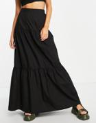Lola May Tiered Maxi Skirt In Black - Part Of A Set