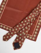 Asos Design Slim Tie And Pocket Square In Retro Print-multi