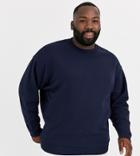 Asos Design Plus Oversized Sweatshirt In Navy