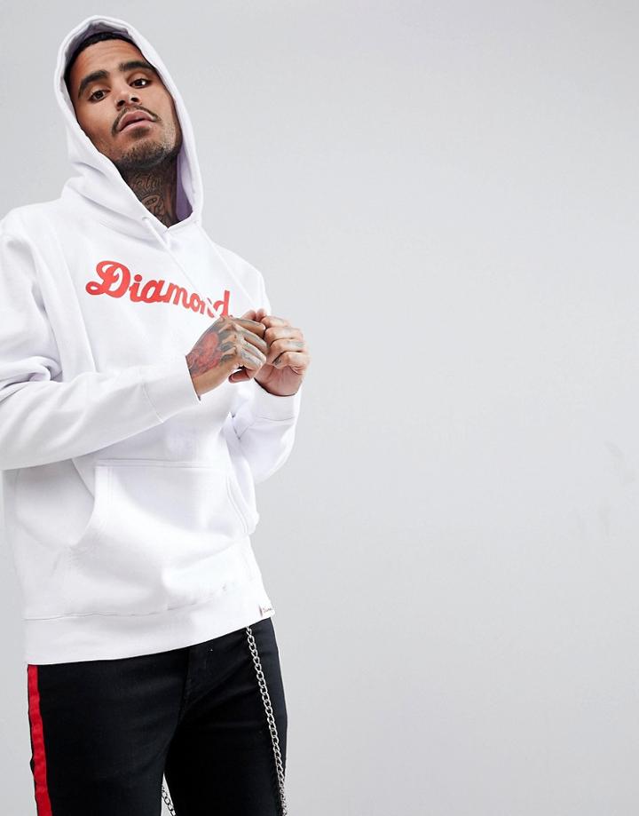 Diamond Supply Hoodie With Logo - White
