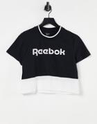 Reebok Te Linear Logo Crop T-shirt In Black