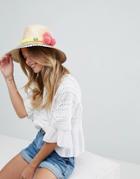 Jardin Del Cielo Woven Straw Hat With Pom Pom Detail - Beige