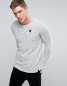 11 Degrees Long Sleeve T-shirt With Fleck - White