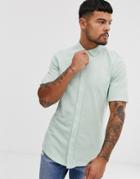 Only & Sons Short Sleeve Pique Shirt In Green - Green