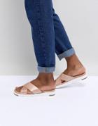 Ugg Kari Rose Gold Cross Strap Slides - Gold
