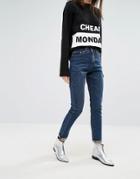 Cheap Monday Donna High Wasted Mom Jeans - Blue