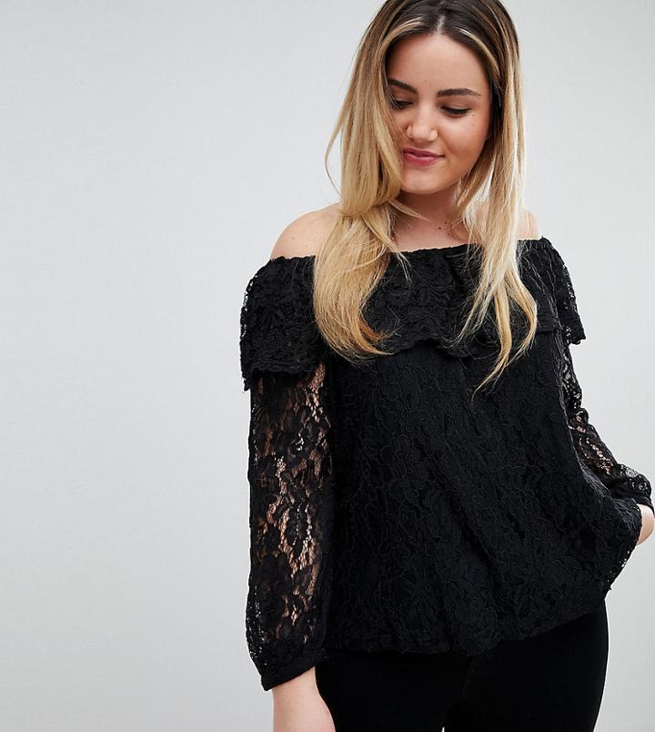 Lovedrobe Lace Bardot Top - Multi