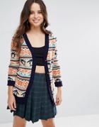 Louche Luca Cardigan With Penguin Fairisle - Multi