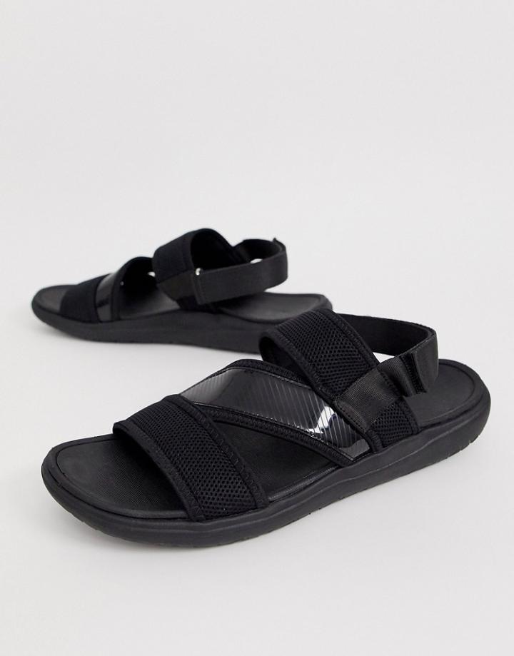 Asos Design Sneaker Sandals In Mixed Materials