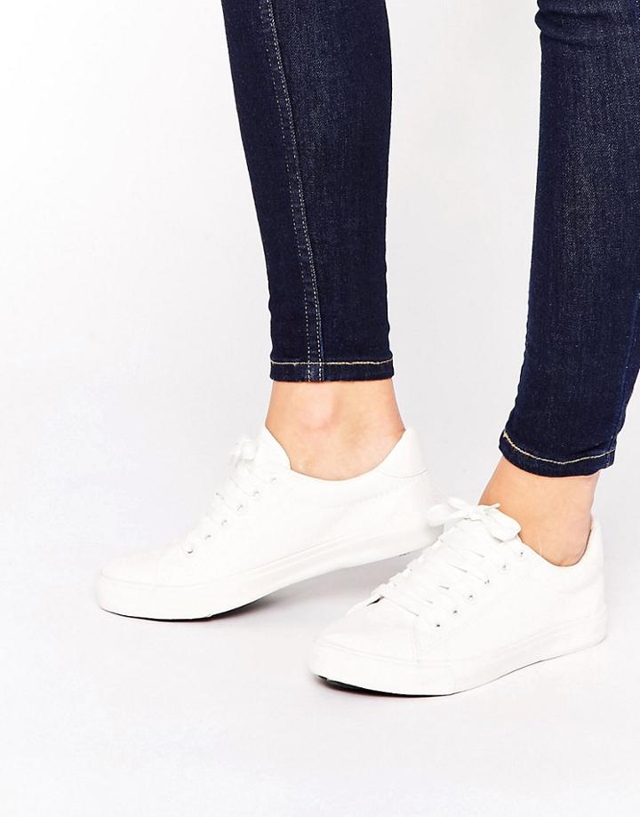 New Look Leather Look Sneaker - White