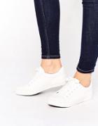 New Look Leather Look Sneaker - White
