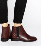 Asos Alaska Wide Fit Leather Ankle Boots - Red