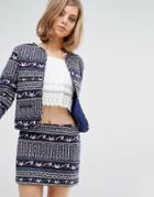 Vanessa Bruno Athe Quilted Fitted Jacket In Print - Blue