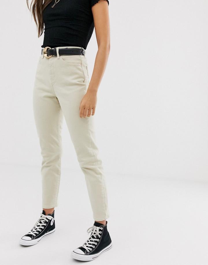 New Look Cropped Jean In Off White - White