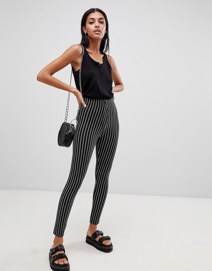 Asos Design Skinny Ponte Pinstripe Pants - Multi