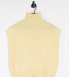 Collusion Knitted Brushed Tank With Zip Through Detail In Yellow