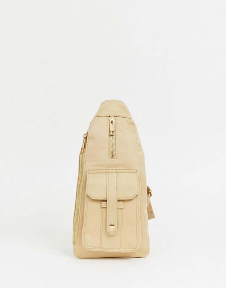 Prettylittlething Cross Body Bag In Sand - Beige