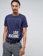 Love Moschino Square Logo T-shirt - Navy