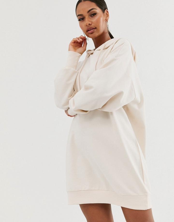 Asos Design Lounge Hoodie Sweat Dress - Cream