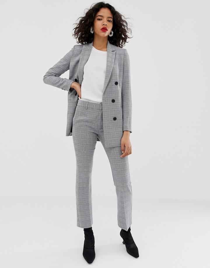 In Wear Una Kick Flare Check Two-piece Pants - Gray