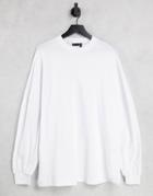 Asos Design Extreme Oversized Long Sleeve T-shirt With Balloon Sleeve In White