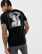 Asos Design T-shirt With Historical Figure Back Print - Black