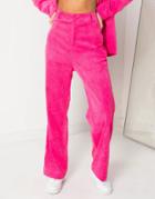 Daisy Street High Waist Pants In Bright Corduroy-pink