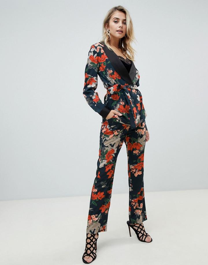 Prettylittlething Floral Wide Leg Pants In Multi - Multi