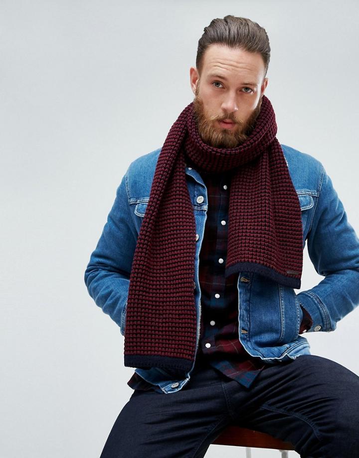 Ted Baker Walnut Plaited Scarf - Red