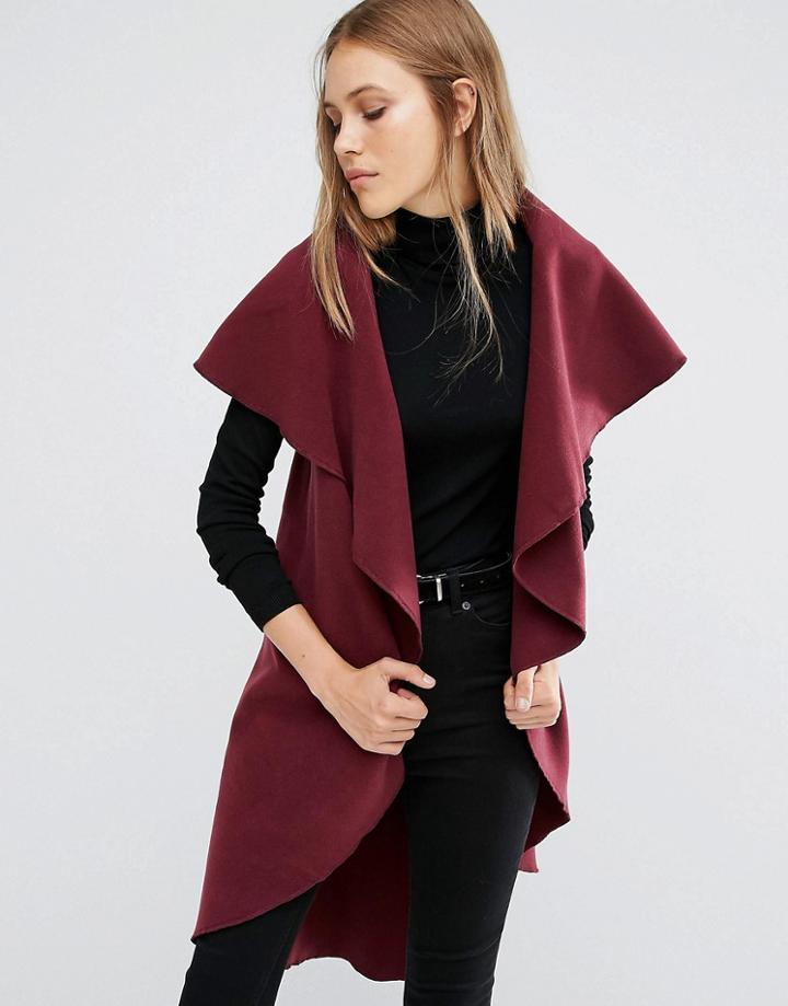 Qed London Waterfall Vest - Red