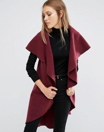 Qed London Waterfall Vest - Red
