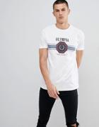 Asos Design T-shirt With Olympia Emblem Print - White