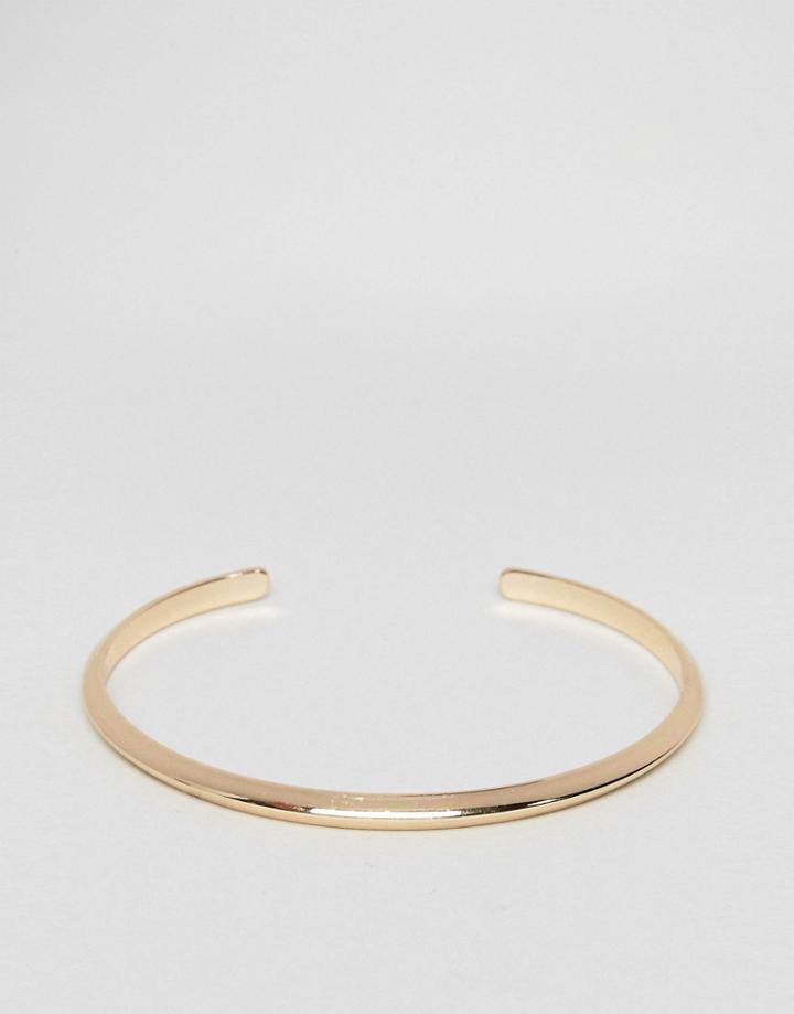 Asos Design Bangle In Gold Tone