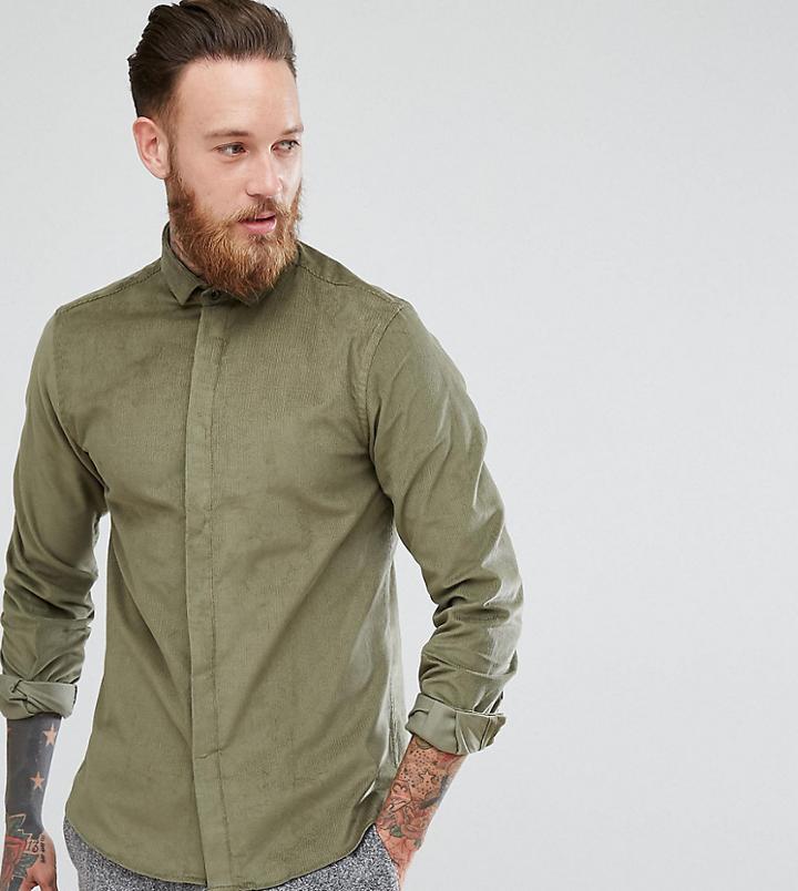 Heart & Dagger Skinny Cord Shirt - Green