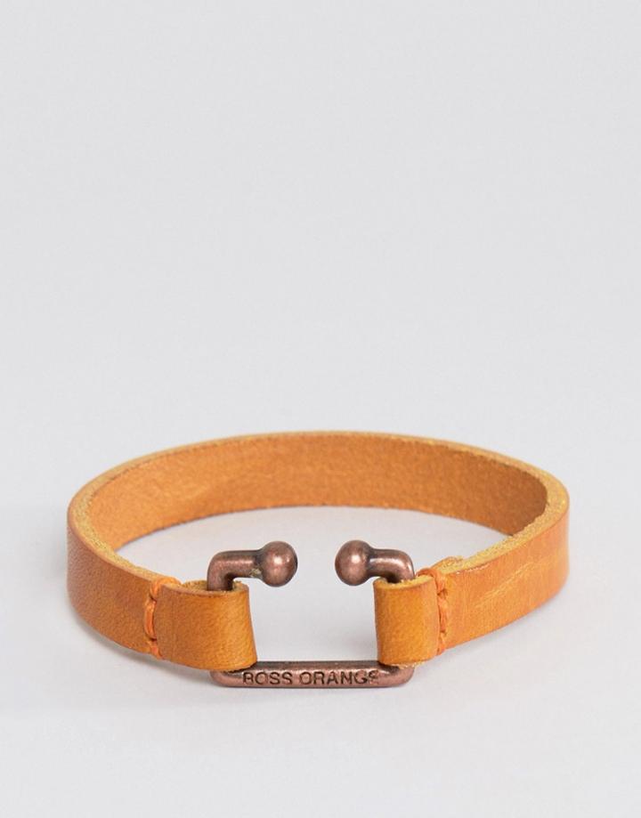 Boss Orange Morris Leather Bracelet In Tan - Tan