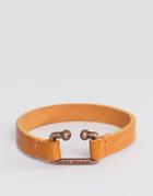 Boss Orange Morris Leather Bracelet In Tan - Tan