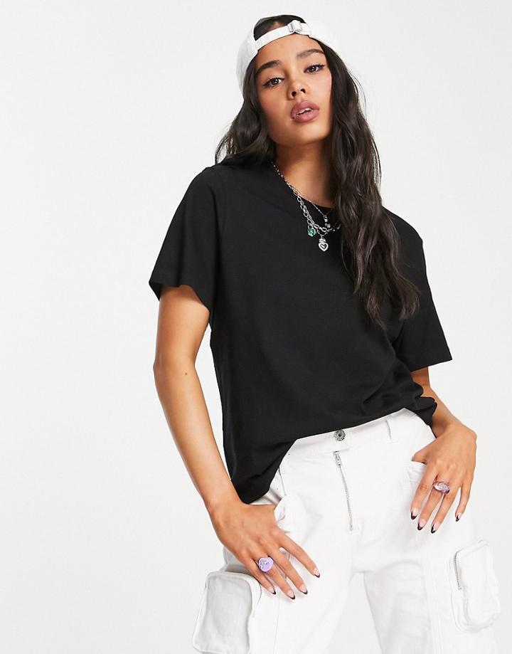 Weekday Essence Organic Cotton T-shirt In Black